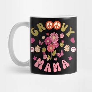 Retro Groovy Mama Floral Butterfly Mothers Day Boho Mug